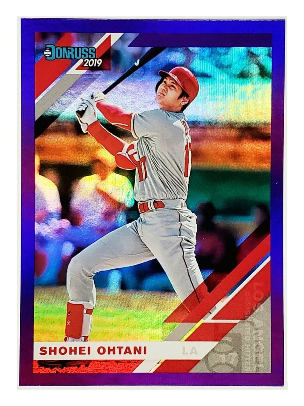 SHOHEI OHTANI PURPLE HOLO FOIL 2019 DONRUSS #164 ANGELS, DODGERS, MVP!